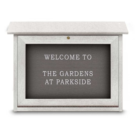 Outdoor Enclosed Combo Board,48x36,Black Frame/Grey & Rubber